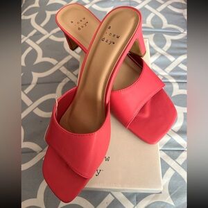 A New Day Coral Heeled Mules